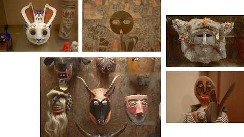 Five images of folk art.