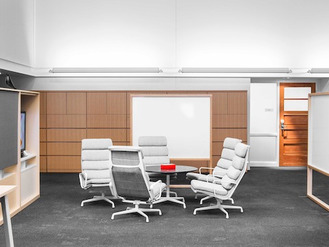 When the team needs to gather, they can retreat to a Cove, a setting that offers comfortable seating, white boards, and technology that allows the team to share information. When the team needs to gather, they can retreat to a Cove, a setting that offers comfortable seating, white boards, and technology that allows the team to share information.